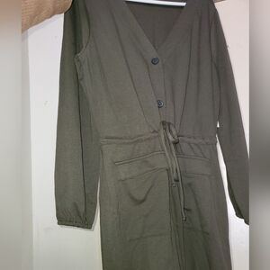 Women's Old Navy M olive green dress with pockets-NEVER WORN